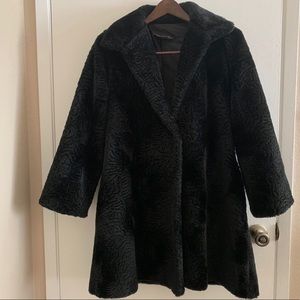 Vintage Black Faux Fur Coat